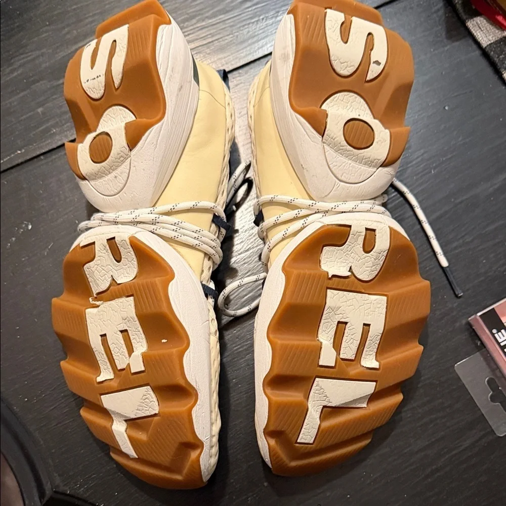 Sorel Cream Perforated Lace-Up Sneakers